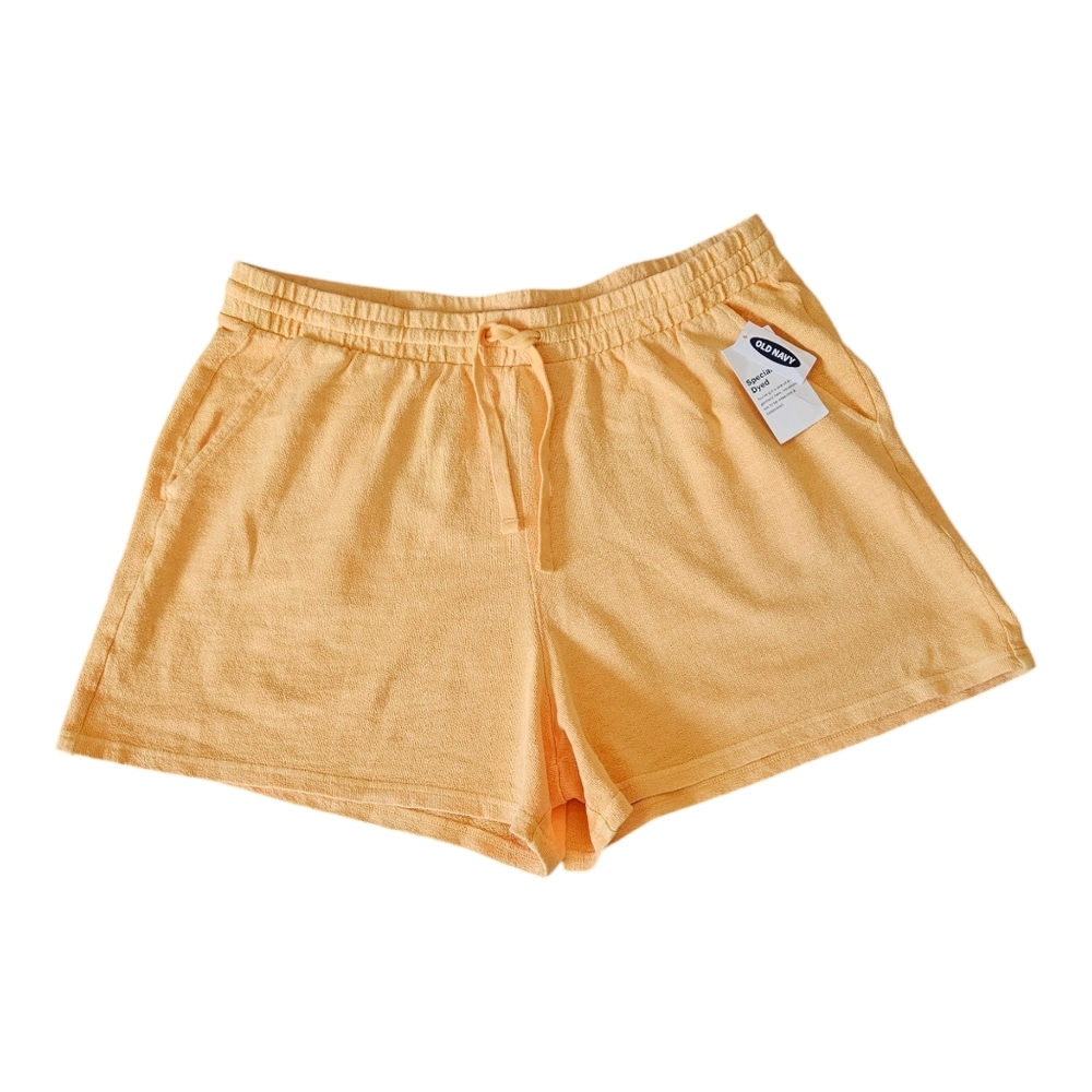 Old Navy Women's Beach Fleece Shorts NEW Women's XL Bright Marigold Pull On